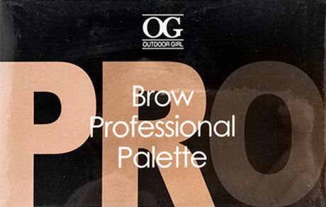Тени для бровей Outdoor Girl Brow Professional Palette, №01 белый, светло-коричневый, асфальтный, 7,4 г