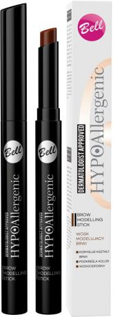 Bell Hypoallergenic Воск для бровей моделирующий, гипоаллергенный Brow Modelling Stick, Тон №02, 4 мл