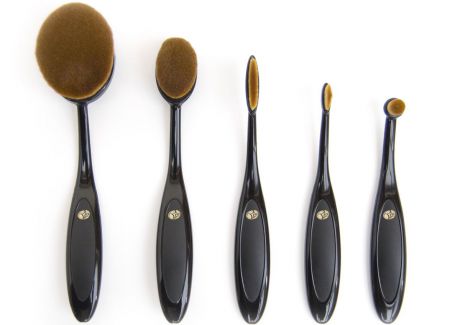 Rio Профессиональный набор кистей для нанесения макияжа Brom, микрофибра, 5 предметов