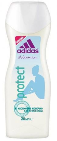 Adidas Молочко экстраувлажняющее для душа "Protect", женское, 250 мл