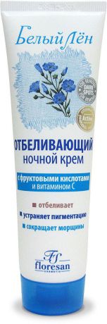 Floresan Белый лен Отбеливающий ночной крем, обогащенный витамином С, 100 мл