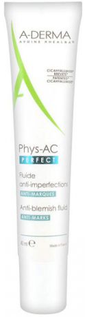 Флюид для лица A-Derma Phys-AC Perfect, против дефектов кожи, склонной к акне, 40 мл
