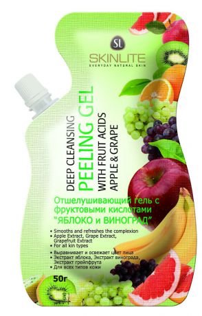 Skinlite Отшелушивающий гель-пилинг с фруктовыми кислотами "Яблоко и виноград" 50 гр