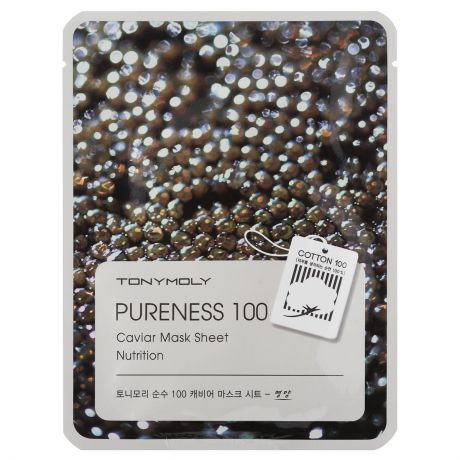 TonyMoly Тканевая маска с экстрактом черной икры Pureness 100 Caviar Mask Sheet-Nutrition, 21 мл