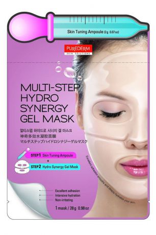 Purederm Многоступенчатая система ухода: Ампула для подготовки кожи, 2 г + Гидрогелевая маска с эффектом синергии, 28 г