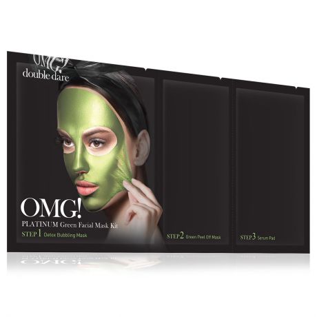 Double Dare OMG! Platinum Green Facial Mask Kit Маска трехкомпонентная для ухода за кожей лица зеленая