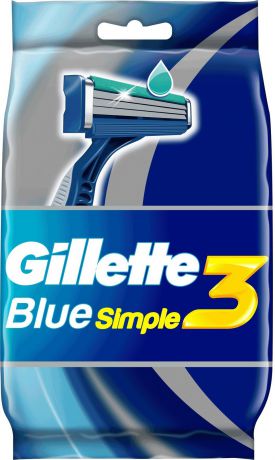 Gillette Blue Simple 3 одноразовые мужские бритвы, 4 шт
