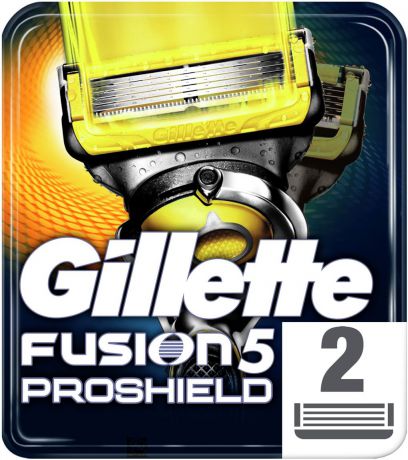 Сменные Кассеты Gillette Fusion5 ProShield со смазывающими полосками До и После лезвий, 2 шт