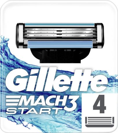 Gillette Mach3 Start Сменные Кассеты Для Бритвы, 4 шт
