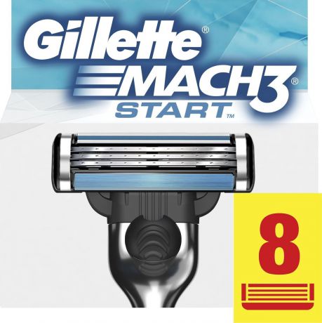 Gillette Mach3 Start Сменные Кассеты Для Бритвы, 8 шт