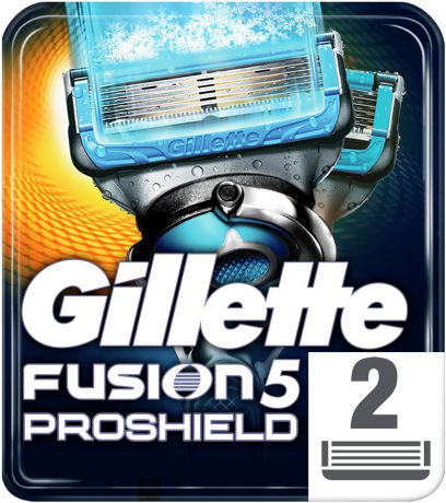 Сменные Кассеты Gillette Fusion5 ProShield Chill с охлаждающей технологией, 2 шт