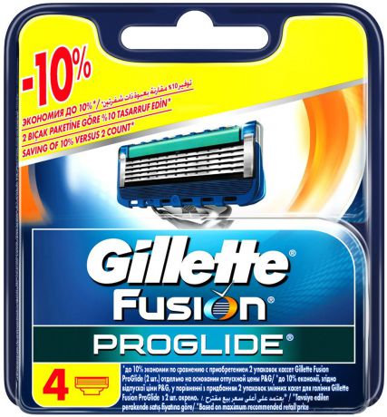 Сменные кассеты Gillette Fusion5 ProGlide для мужской бритвы, 4 шт
