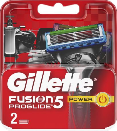 Сменные Кассеты Gillette Fusion5 ProGlide Power с технологией FlexBall, 2 шт