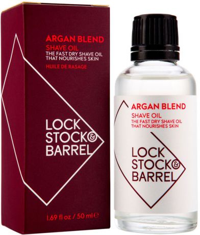 Lock Stock & Barrel Универсальное аргановое масло для бритья и ухода за бородой Argan Blend Shave Oil, 50 мл