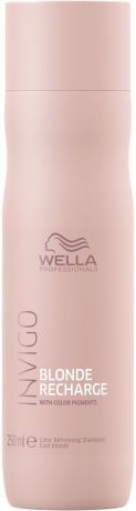 Wella Invigo Blond Recharge Шампунь-нейтрализатор желтизны для холодных светлых оттенков, 250 мл