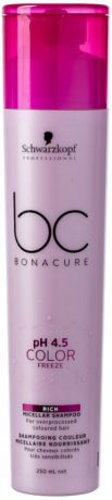 Шампунь для волос мицеллярный обогащенный Schwarzkopf Professional Bonacure "Color Freeze pH4.5", 250 мл