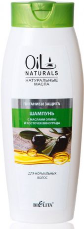 Белита Шампунь с маслами оливы и косточек винограда для нормальных волос "Питание и Защита", 430 мл