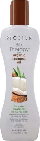 Biosilk Несмываемое средство Silk Therapy с органическим кокосовым маслом для волос и кожи, 167 мл