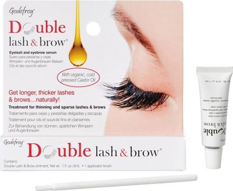 Godefroy Double Lash&Brow Organic Oil Масло-активатор роста бровей и ресниц натуральная формула, 3 мл