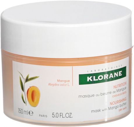 Klorane Dry Hair Маска с маслом манго питательно-восстанавливающая, 150 мл