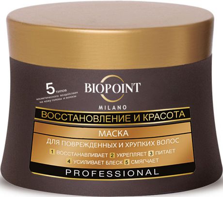Biopoint Маска Восстановление и красота для поврежденных и хрупких волос, 250 мл