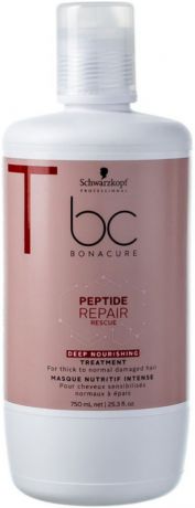 Маска для волос интенсивная питательная Schwarzkopf Professional Bonacure "Peptide Repair Rescue", 750 мл