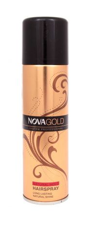Золотистый лак для волос Nova GOLD с протеинами шёлка 200 мл (красный)