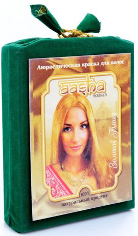 Краска для волос Aasha Herbals аюрведическая, Золотой блонд, 100 г