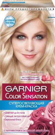 Garnier Стойкая крем-краска для волос "Color Sensation, Роскошь цвета", оттенок 111, Ультра блонд платиновый