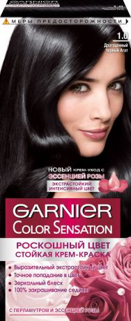 Garnier Стойкая крем-краска для волос "Color Sensation, Роскошь цвета", оттенок 1.0, Драгоценный черный агат