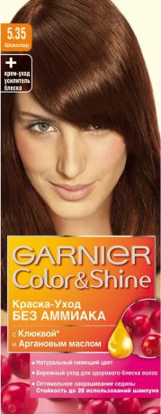 Garnier Краска-уход для волос "Color&Shine" без аммиака, оттенок 5.35, Шоколад