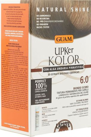 Краска для волос Guam Upker Kolor, тон 6.0 темный блонд, 215 мл