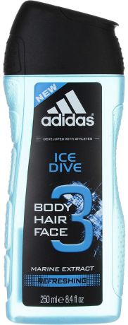 Adidas Гель для душа "Hair&Body 3 Ice Dive", мужской, 250 мл