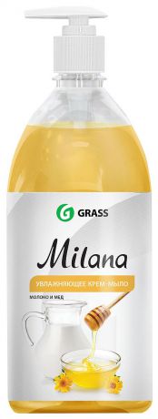 Жидкое крем-мыло Grass "Milana. Молоко и мед", с дозатором, 1 л
