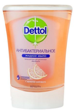 Запасной блок жидкого мыла "Dettol", с ароматом грейпфрута, 250 мл