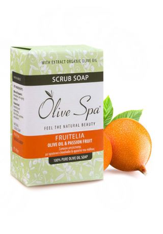 Olive Spa Мыло оливковое натуральное "Fruitelia" с экстрактом маракуйя, 100 г
