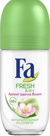 FA Дезодорант роликовый женский Fresh&Dry Цветок Вишни, 50 мл