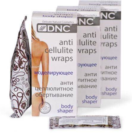 DNC Набор: Антицеллюлитное обертывание, 3 шт х 140 г + Подарок Масло массажное для тела, 15 мл