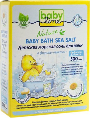 BabyLine Nature Детская морская соль для ванн с ромашкой 500 г