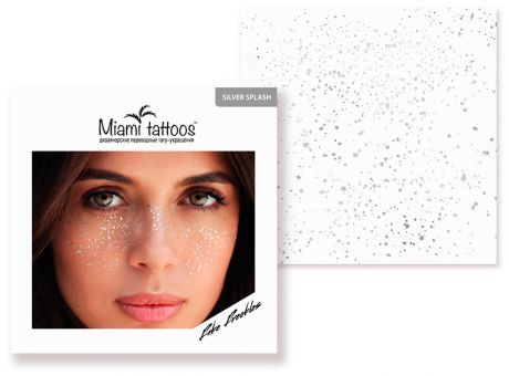 Miami Tattoos Переводные тату-веснушки "Silver Splash", 1 лист, 10 х 10 см