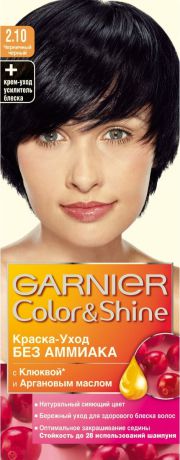 Garnier Краска-уход для волос "Color&Shine" без аммиака, оттенок 2.10, Черничный черный