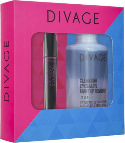 Divage - Набор подарочный 63 ( Тушь для ресниц 90х60х90 Longlashes, тон №7501 + Средство для снятия макияжа с глаз и губ 2 в 1)