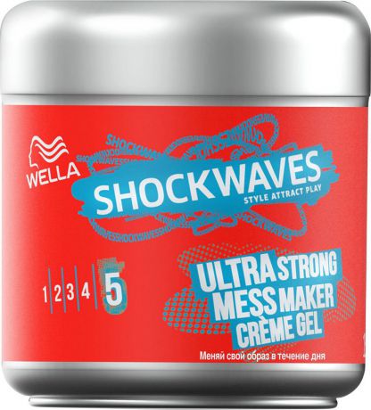 Крем-гель для волос Wella Shockwaves Ultra Strong Mess Maker, 150 мл