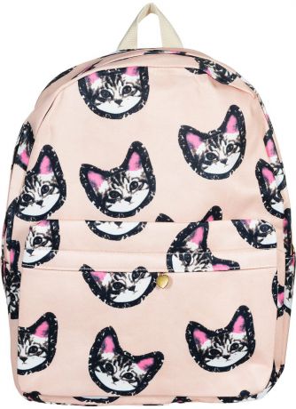 Рюкзак женский Kawaii Factory "Головы котов", цвет: персиковый. KW102-000246