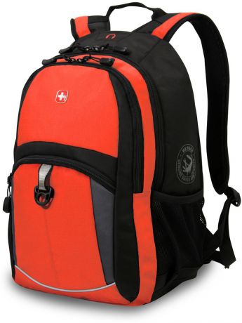 Рюкзак городской "Wenger", с отделением для ноутбука 15", цвет: оранжевый, черный, 22 л