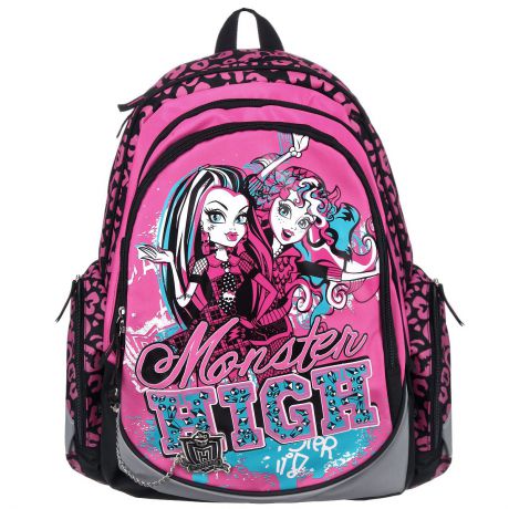 Рюкзак школьный "Monster High", цвет: розовый, черный, серый. MHBB-RT2-976