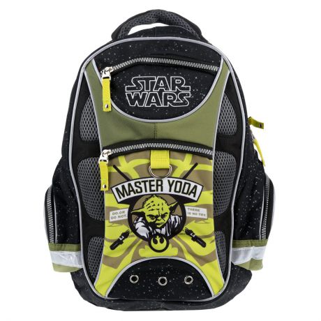 Рюкзак школьный Star Wars "Master Yoda", цвет: черный, зеленый