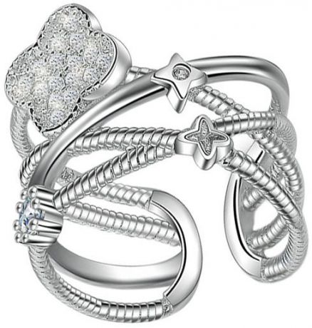 Кольцо женское Ice&High, цвет: серебряный, белый. ZR888370