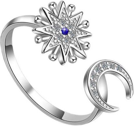 Кольцо женское Ice&High, ZR888409, серебристый, белый, синий, размер 17-20