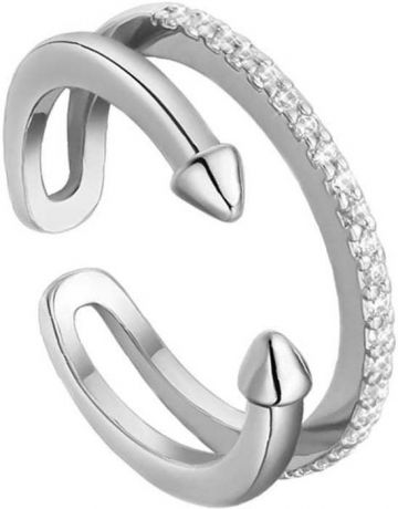 Кольцо женское Ice&High, ZR888393R, серебристый, белый, размер 17-18